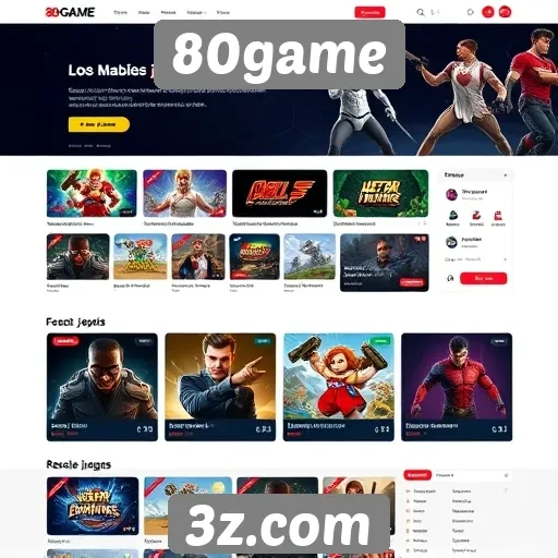 O design e funcionalidade do site 80game